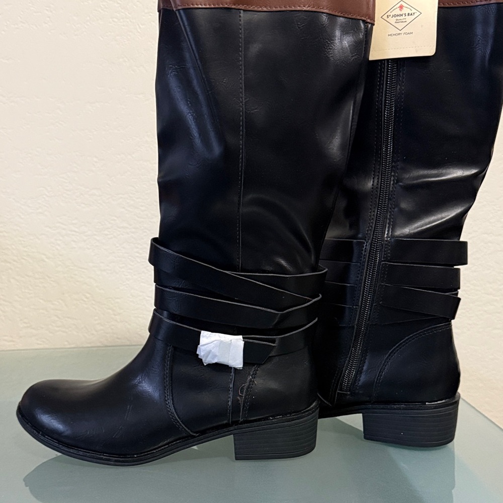 St. John's Bay Black and Brown Over the Knee Riding Boots - Picture 10 of 10
